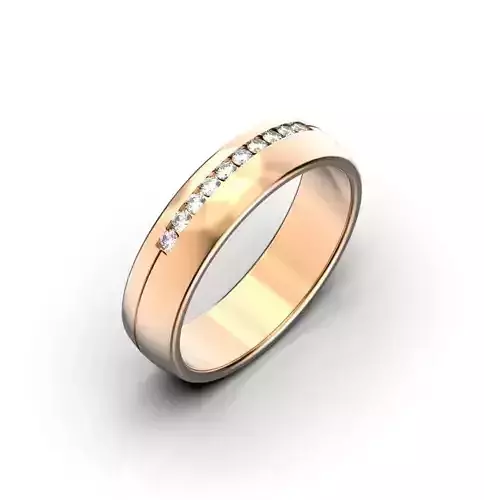 Gold wedding ring Wedding band Ring with sdiamonds 