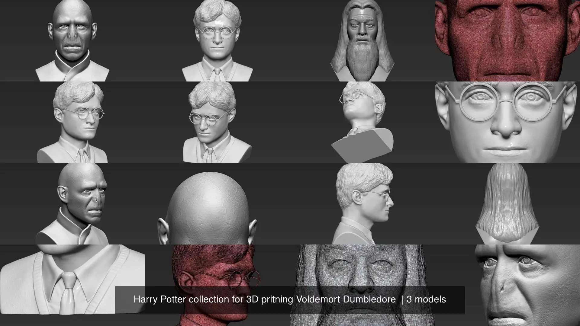 Harry Potter collection for 3D pritning Voldemort Dumbledore _0