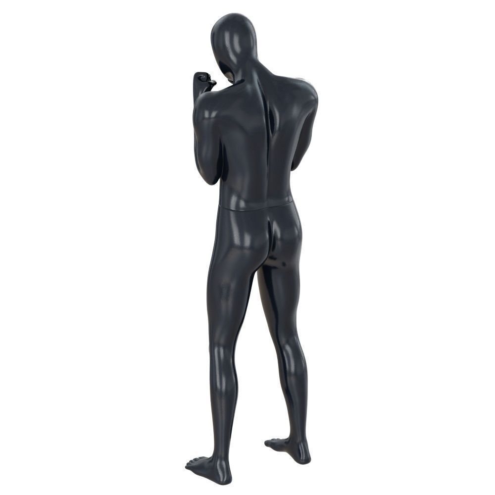 Male mannequin stands like a boxer 146 3D model_4