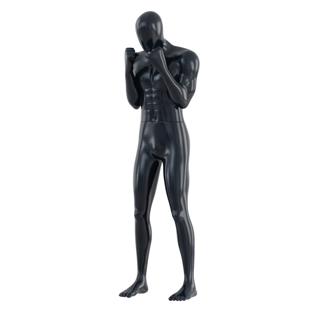 Male mannequin stands like a boxer 146 3D model_1
