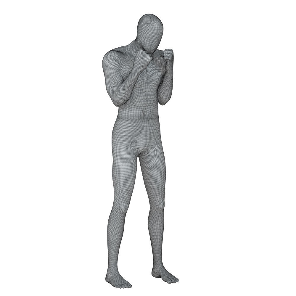Male mannequin stands like a boxer 146 3D model_6