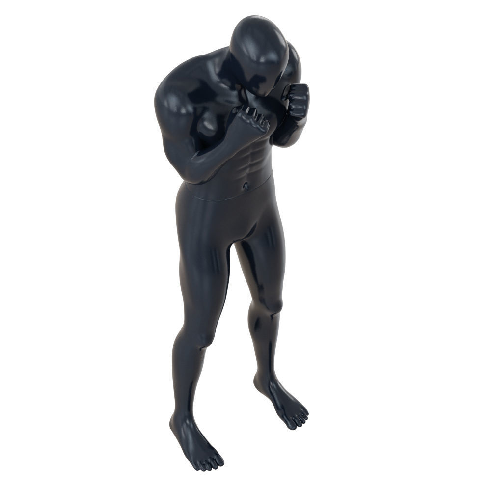 Male mannequin stands like a boxer 146 3D model_3