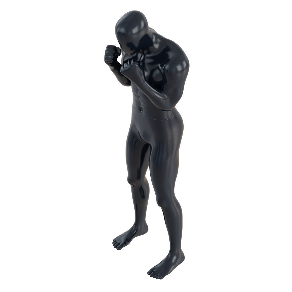 Male mannequin stands like a boxer 146 3D model_2