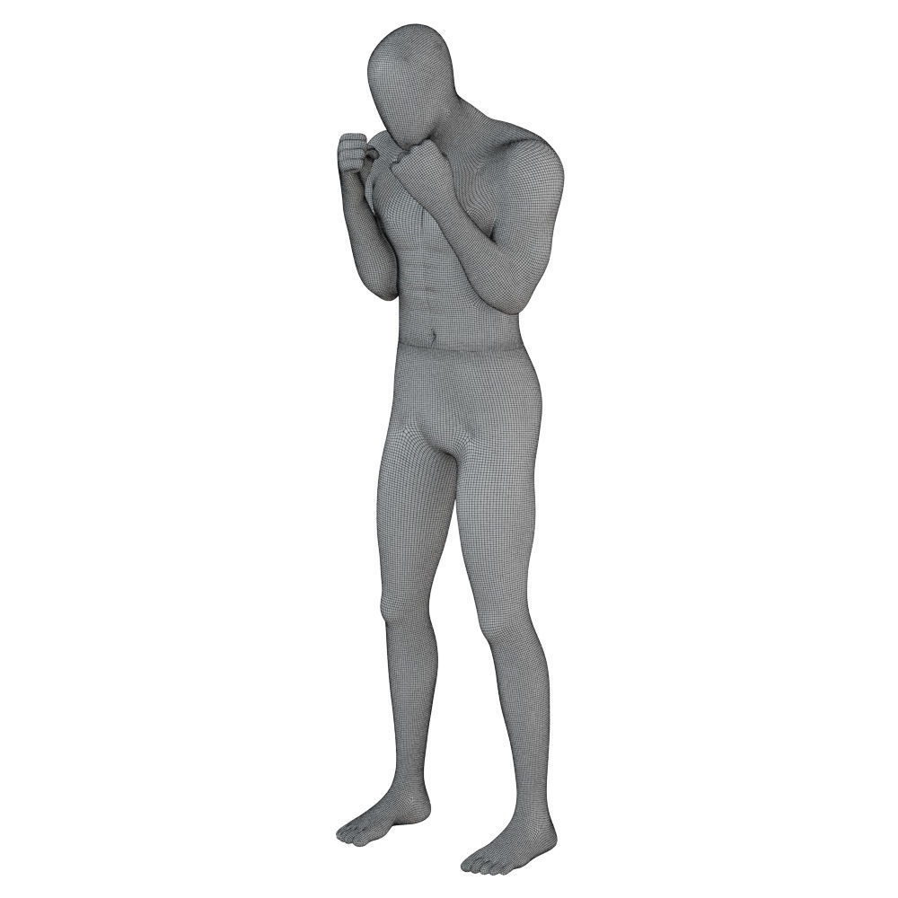 Male mannequin stands like a boxer 146 3D model_7