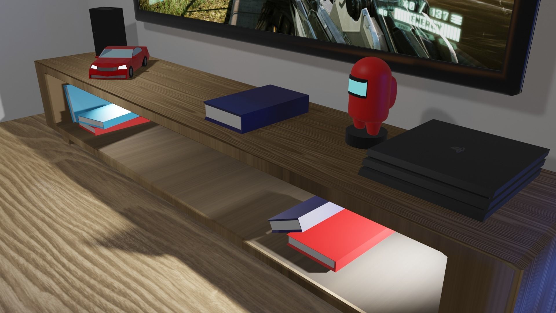 Room Model car simulator Low-poly 3D model_2