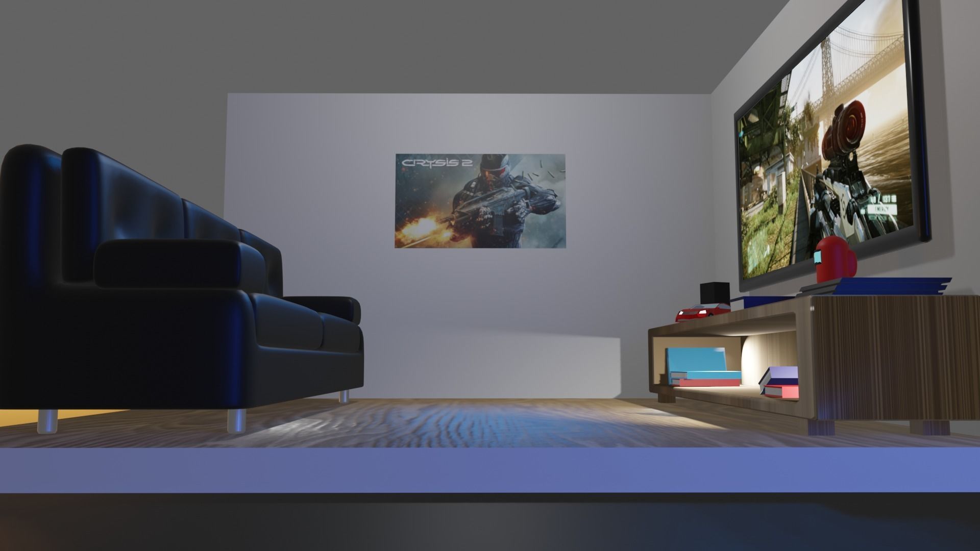 Room Model car simulator Low-poly 3D model_11