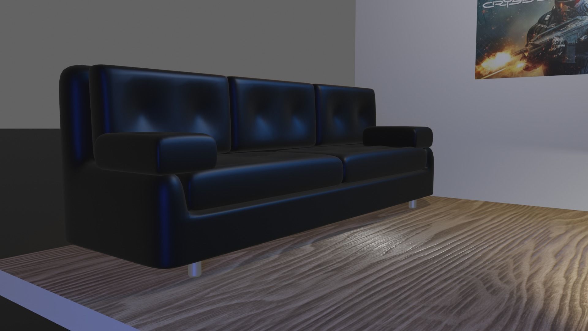 Room Model car simulator Low-poly 3D model_3