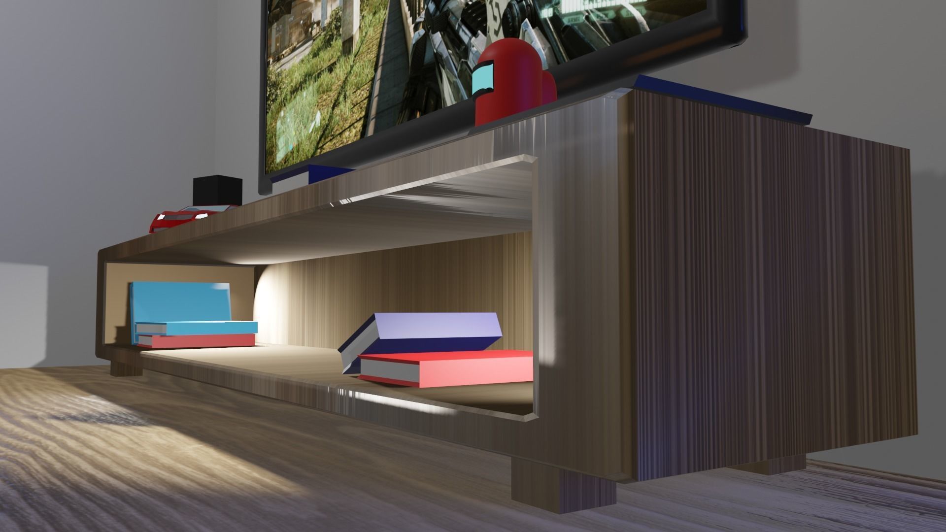 Room Model car simulator Low-poly 3D model_4