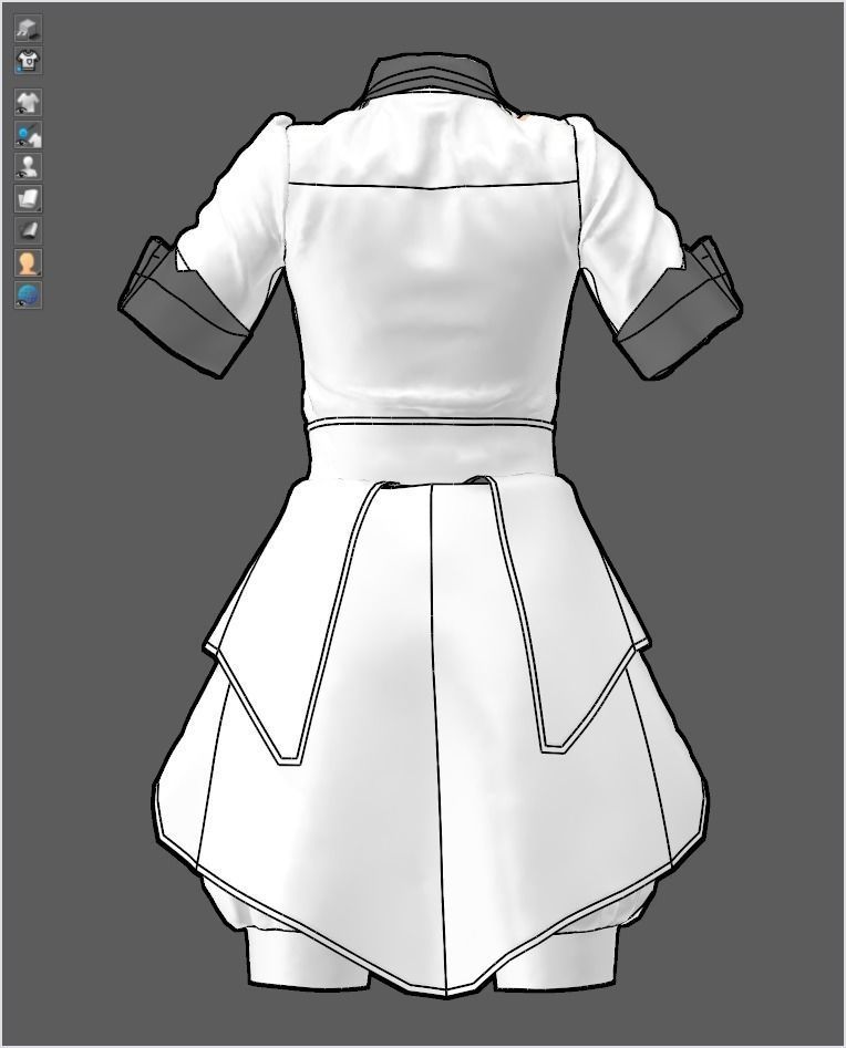 Female Casual Uniform - 66 Marvelous Designer and Clo3D 3D model_9