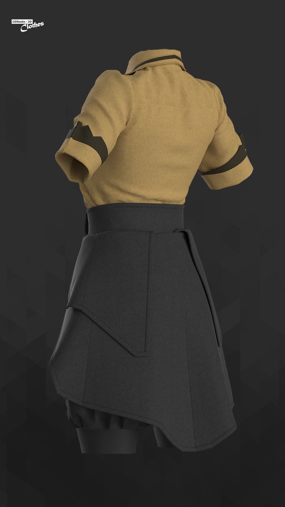 Female Casual Uniform - 66 Marvelous Designer and Clo3D 3D model_6