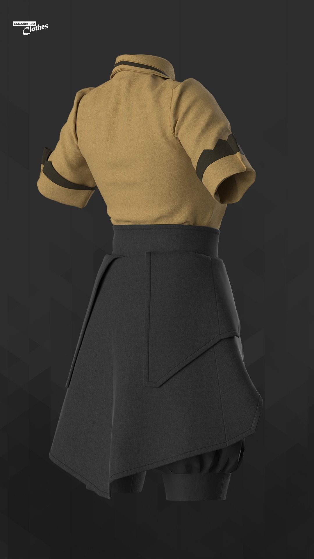 Female Casual Uniform - 66 Marvelous Designer and Clo3D 3D model_5