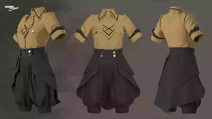 Female Casual Uniform - 66 Marvelous Designer and Clo3D