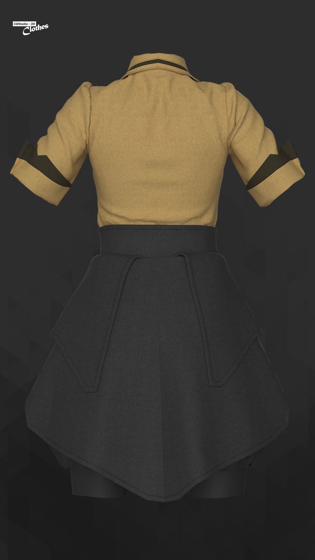 Female Casual Uniform - 66 Marvelous Designer and Clo3D 3D model_4