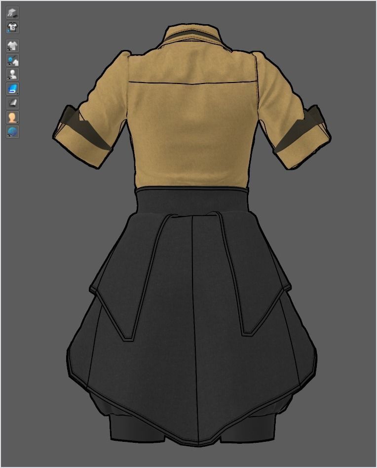 Female Casual Uniform - 66 Marvelous Designer and Clo3D 3D model_11