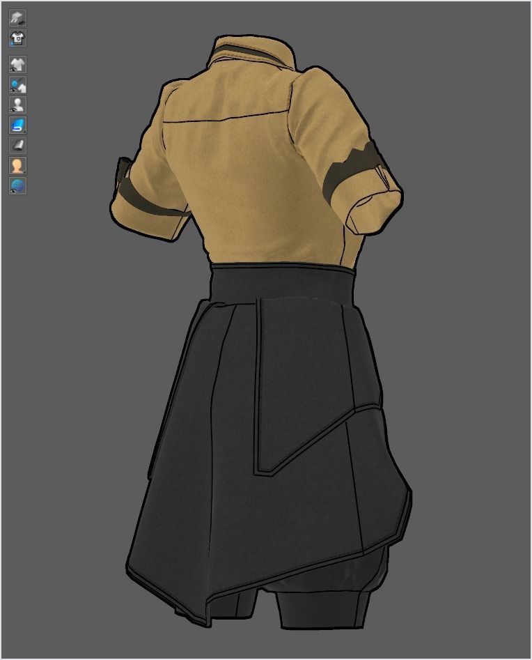 Female Casual Uniform - 66 Marvelous Designer and Clo3D 3D model_10