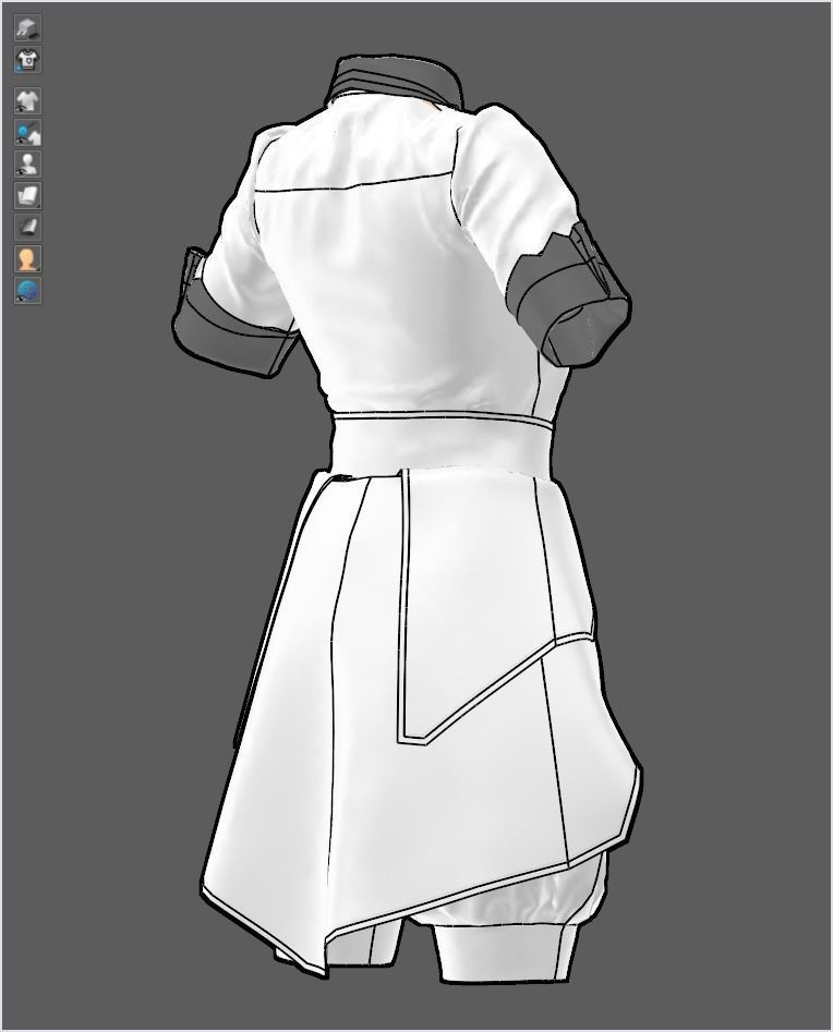 Female Casual Uniform - 66 Marvelous Designer and Clo3D 3D model_7