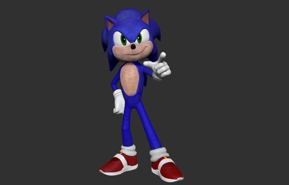 sonic cartoon Model  3D model_1