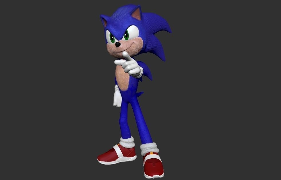 sonic cartoon Model  3D model_4