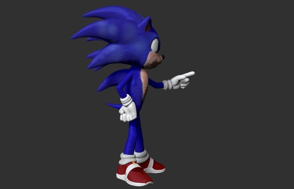 sonic cartoon Model  3D model_2