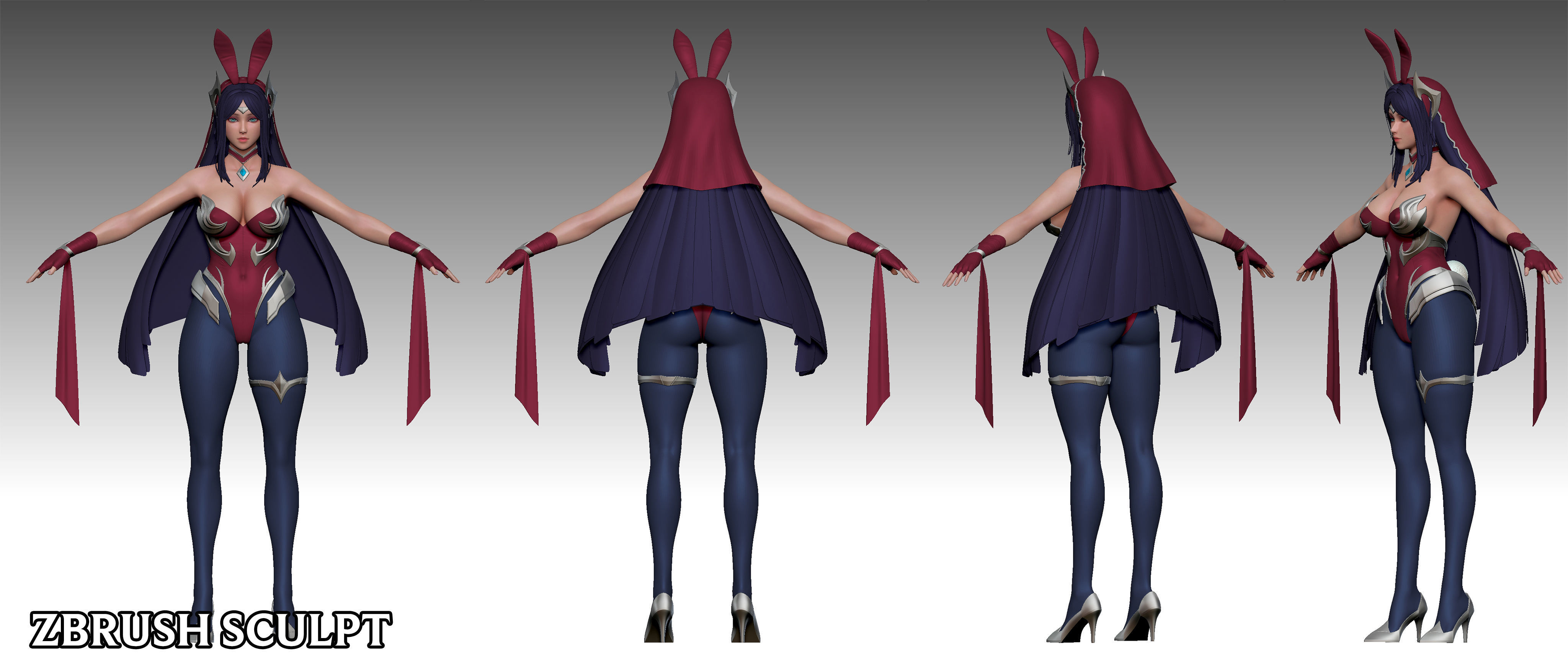 Bunny Irelia - Game Ready Low-poly 3D model_10