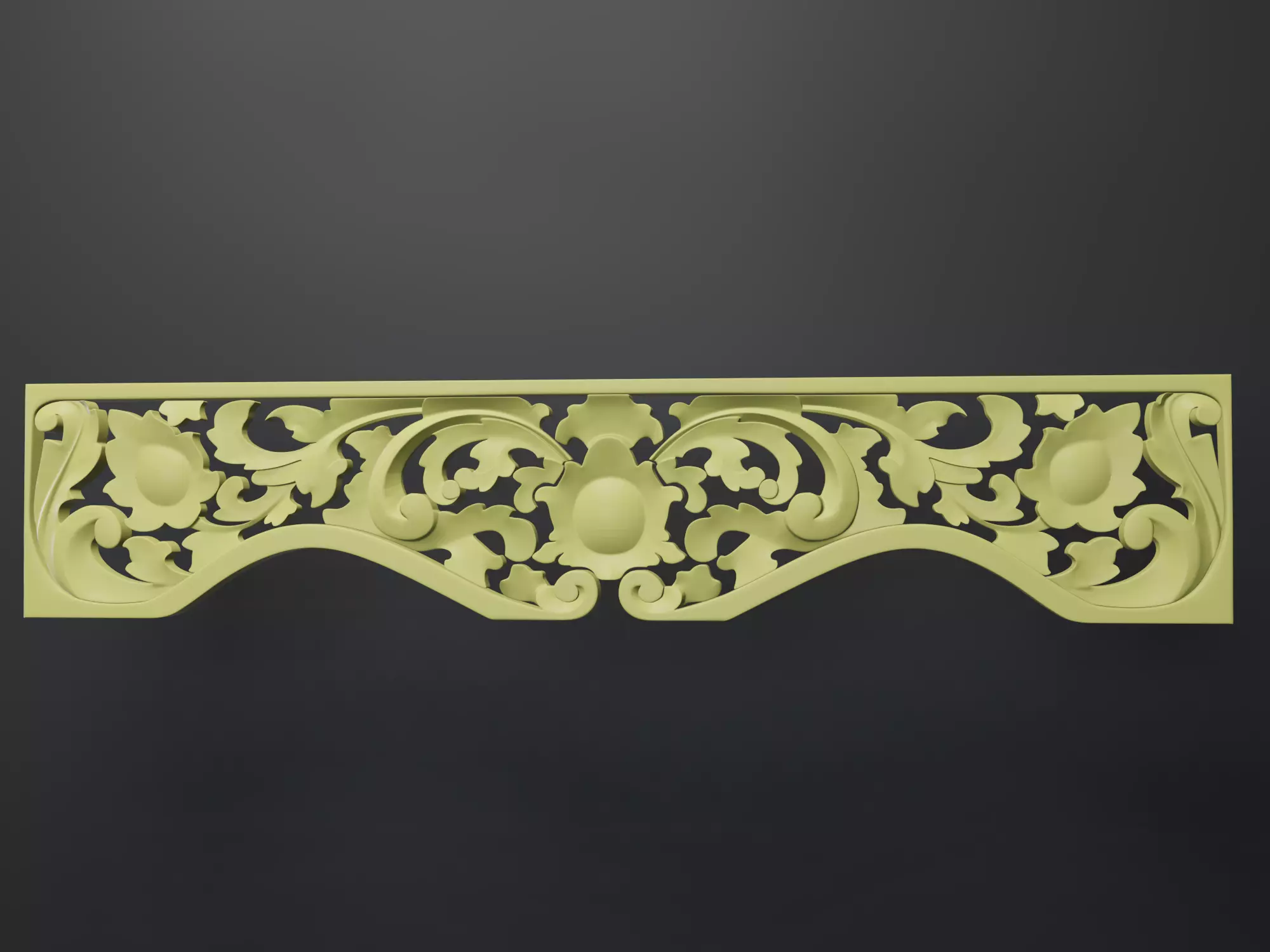 Decorative carving wood base mesh 2 3D model_0