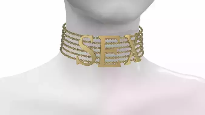 Choker necklace SEX Dolce Gabbana Vivienne Westwood Low-poly 3D model