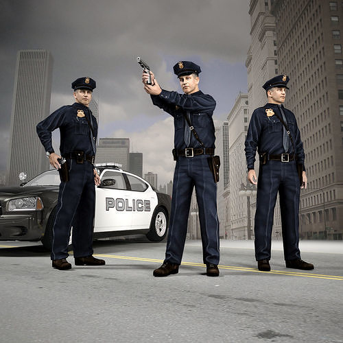 American Policeman of NY Low-poly 3D model