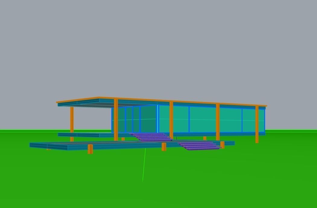 Fansworth House Mies van der Rohe 3D model_3