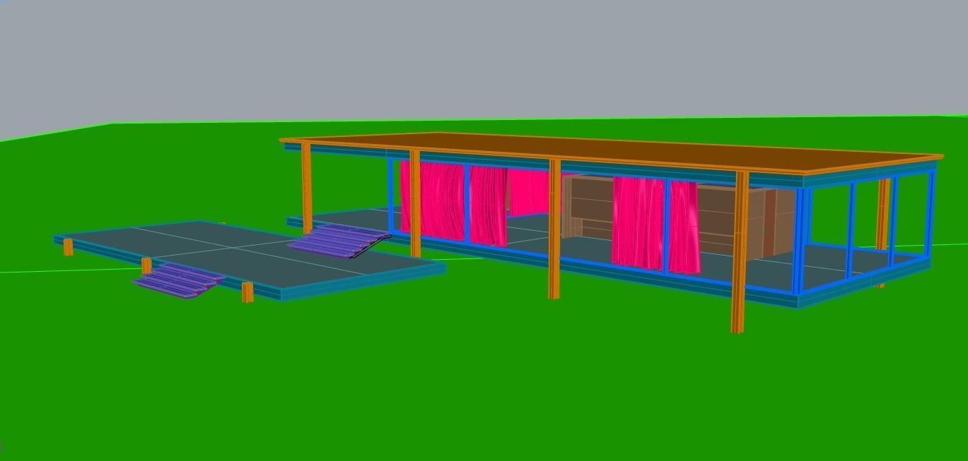 Fansworth House Mies van der Rohe 3D model_4