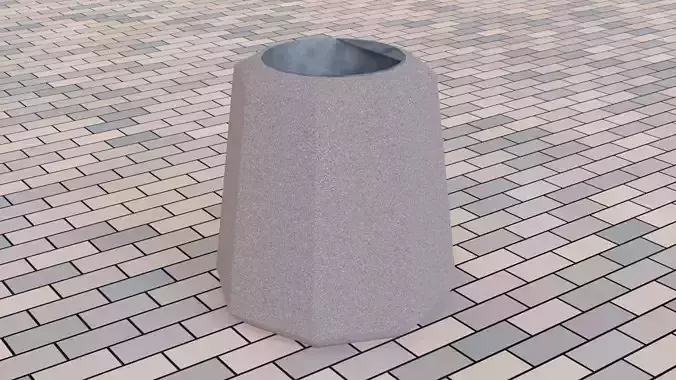 Concrete octagonal trash can 