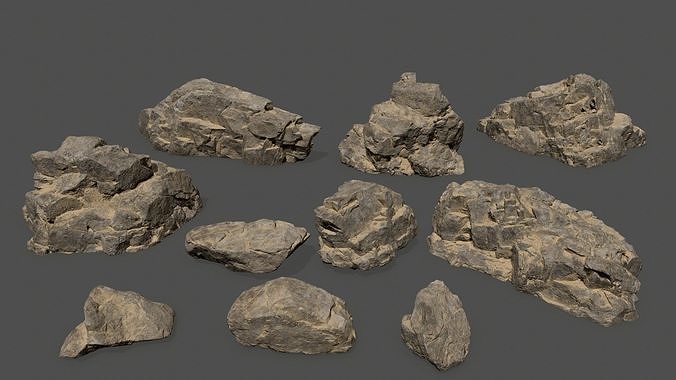 desert rocks  Low-poly 3D model