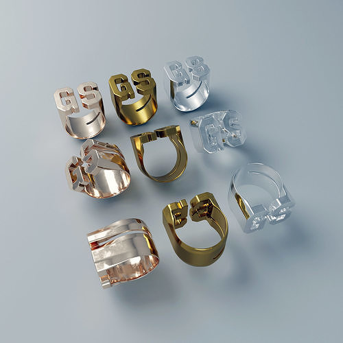 ring with initials Free 3D print model