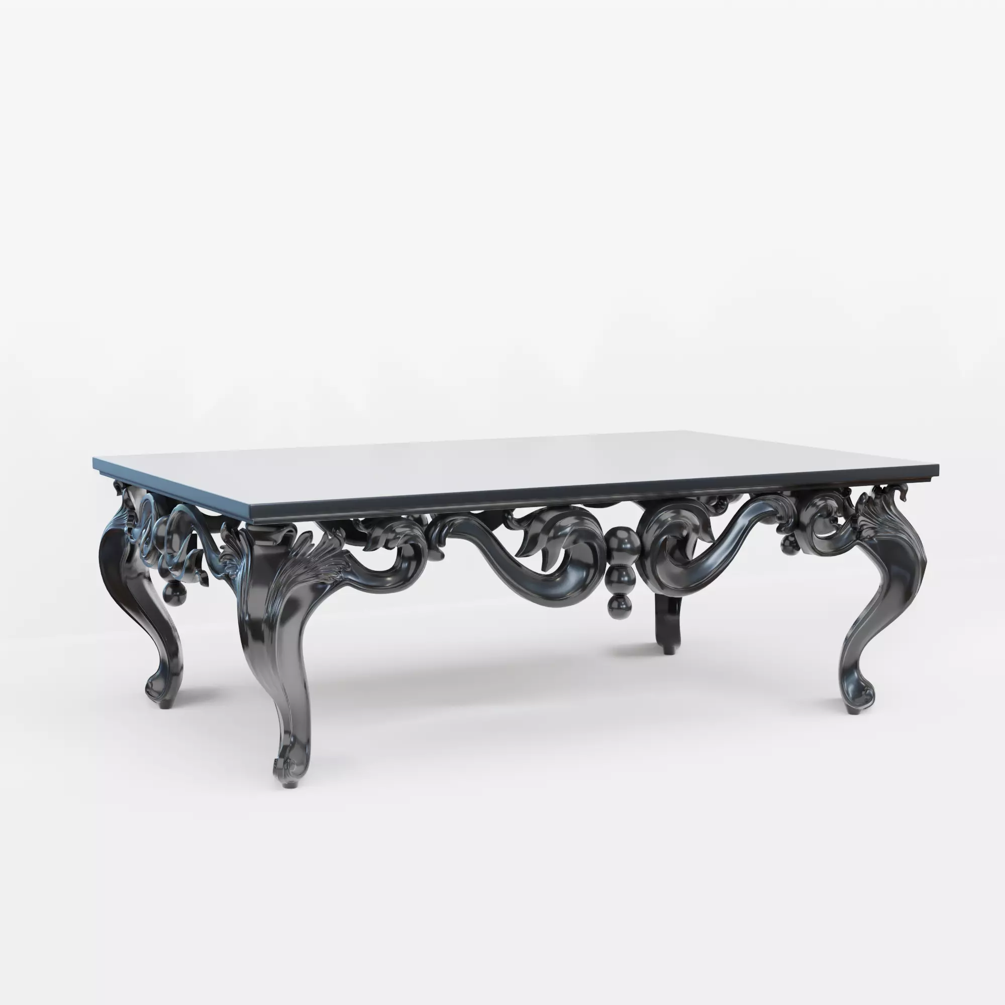 classic table  Low-poly 3D model_0