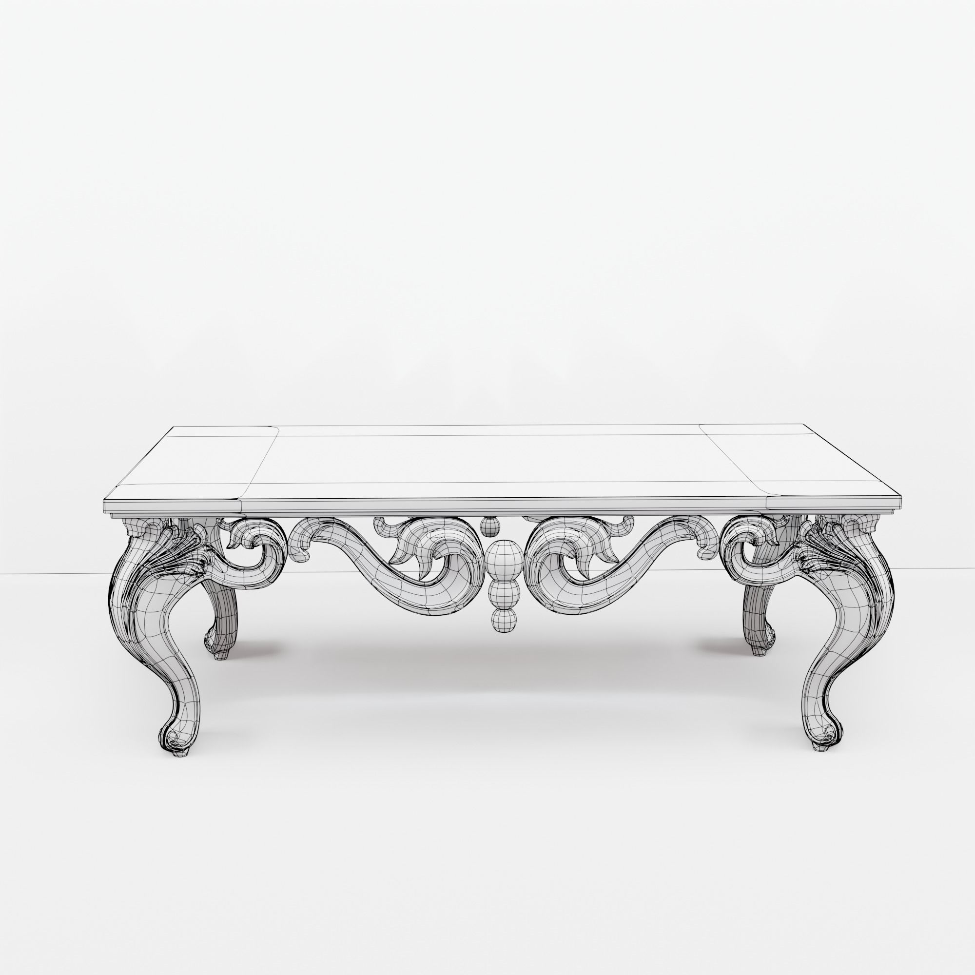 classic table  Low-poly 3D model_2
