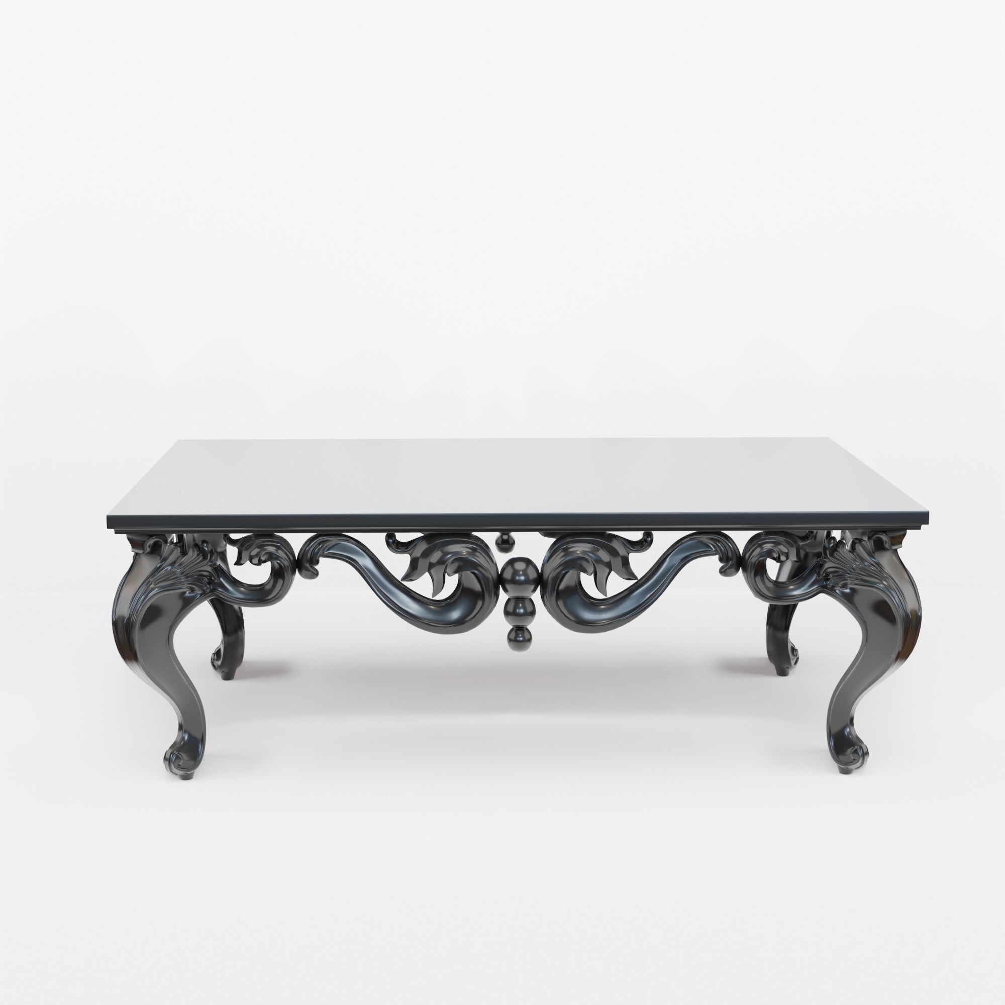 classic table  Low-poly 3D model_1