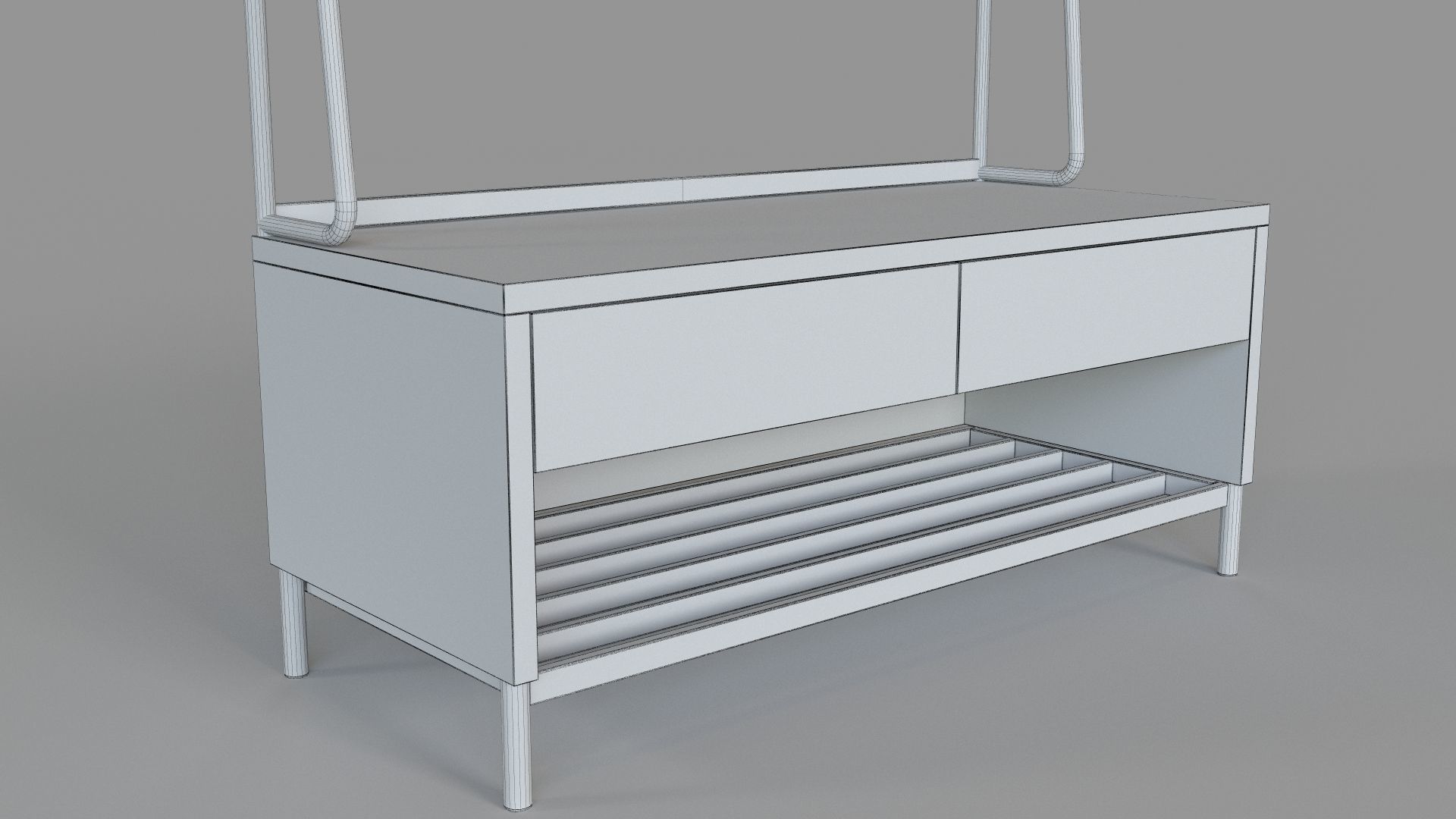 Gradin Coat Rack And Bench 3D model_6