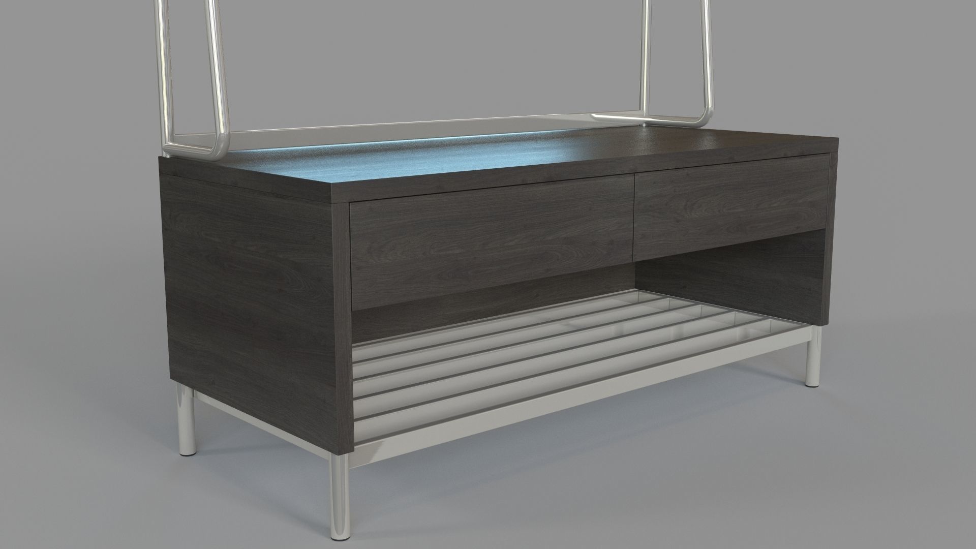 Gradin Coat Rack And Bench 3D model_3