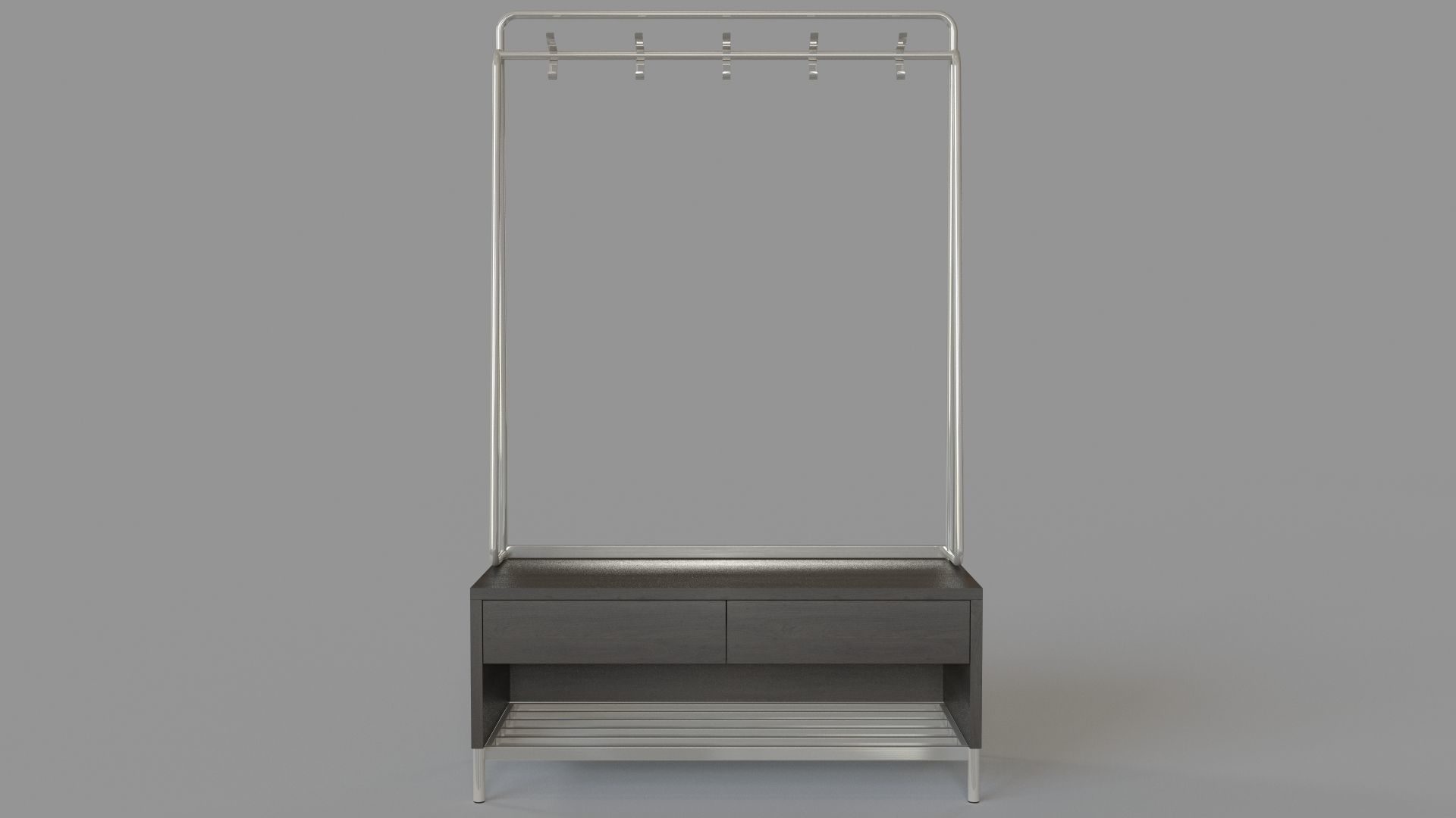 Gradin Coat Rack And Bench 3D model_1