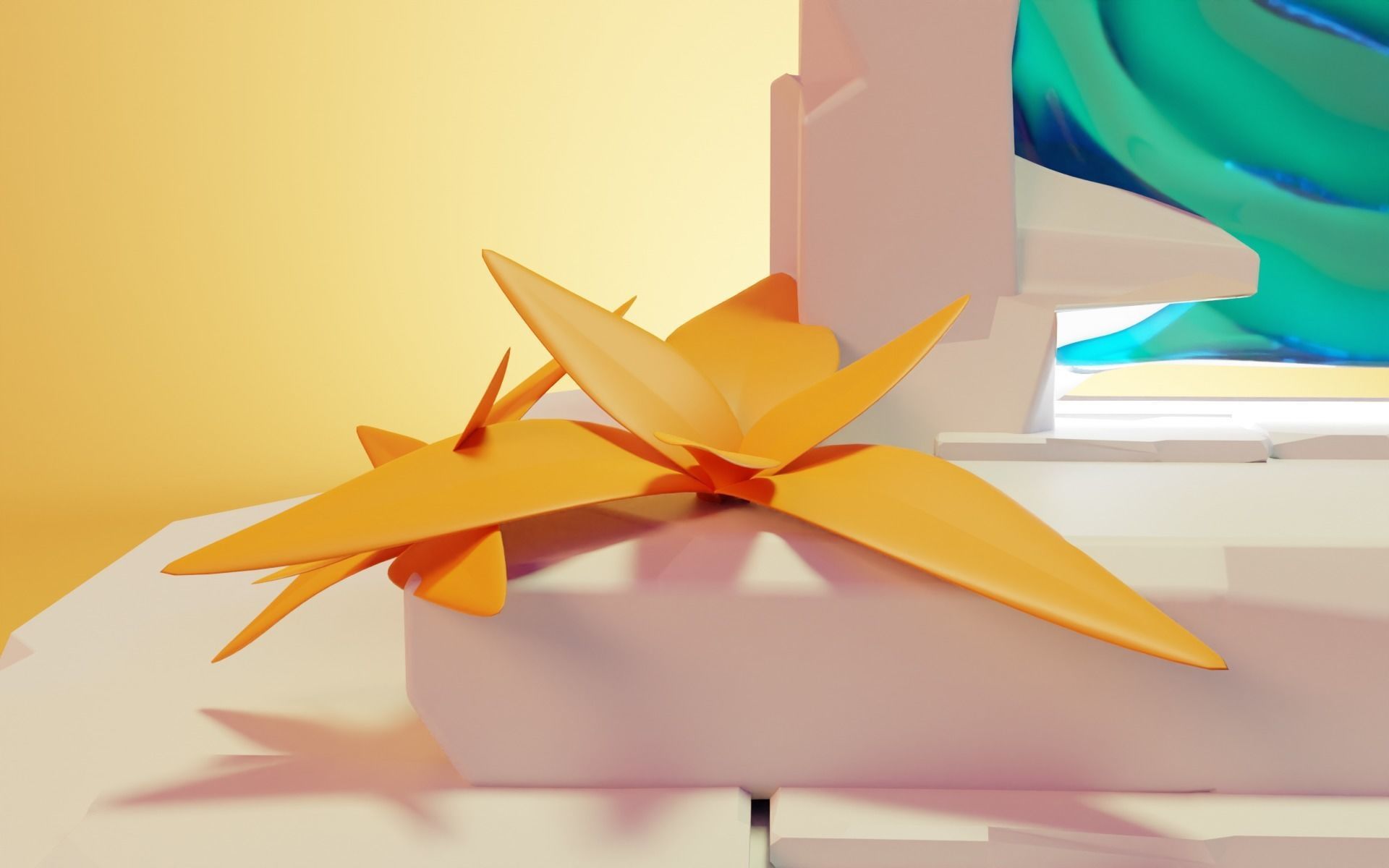 Portal door with star in middle Low-poly 3D model_3