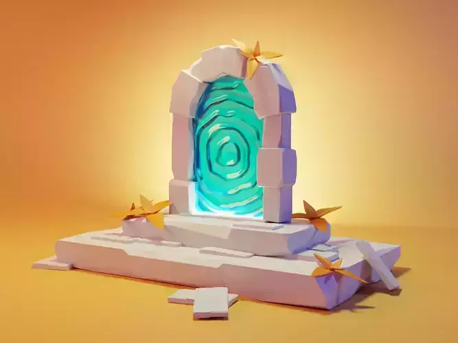 Portal door with star in middle