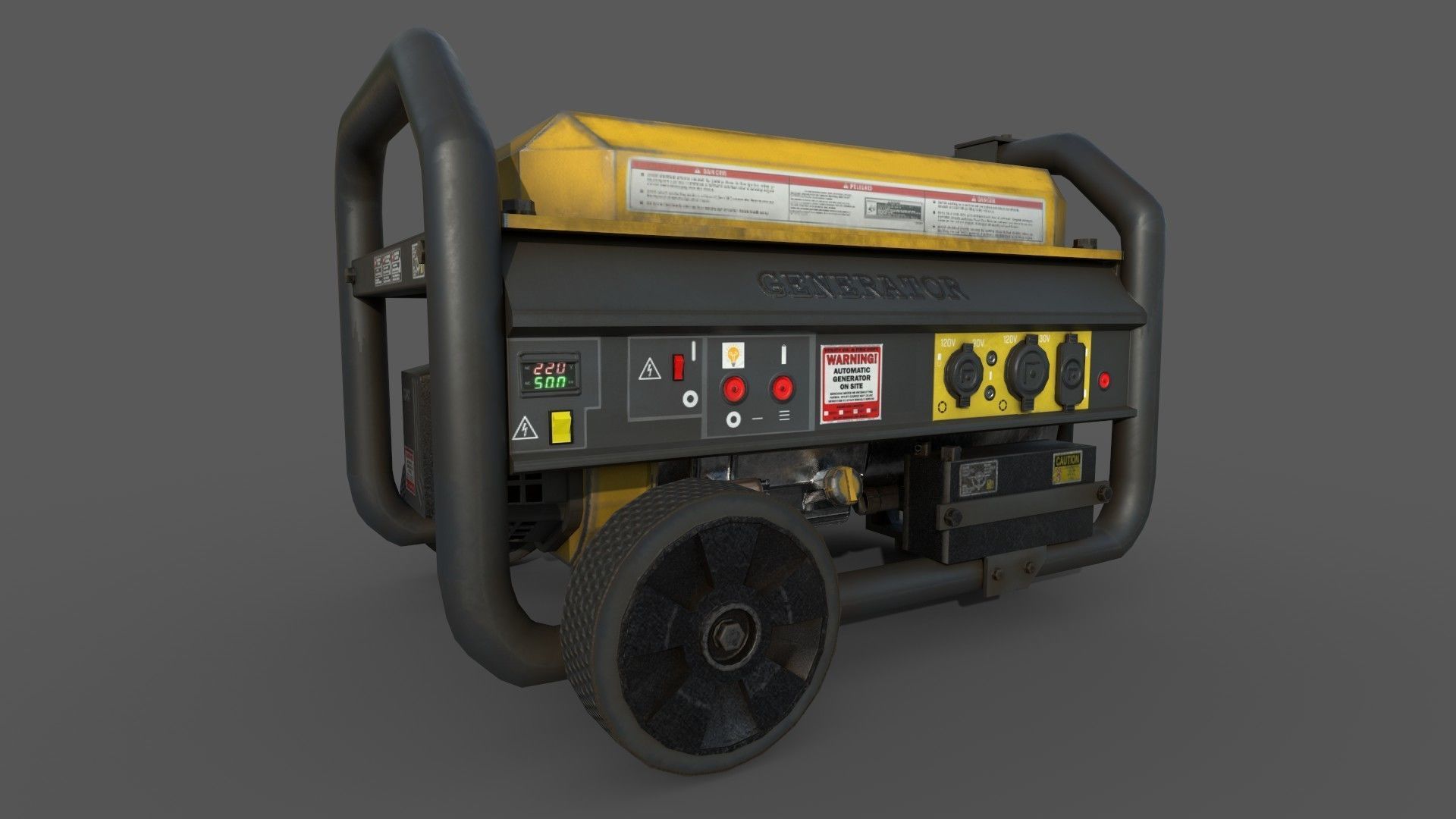 Mini Generator Low-poly 3D model_8