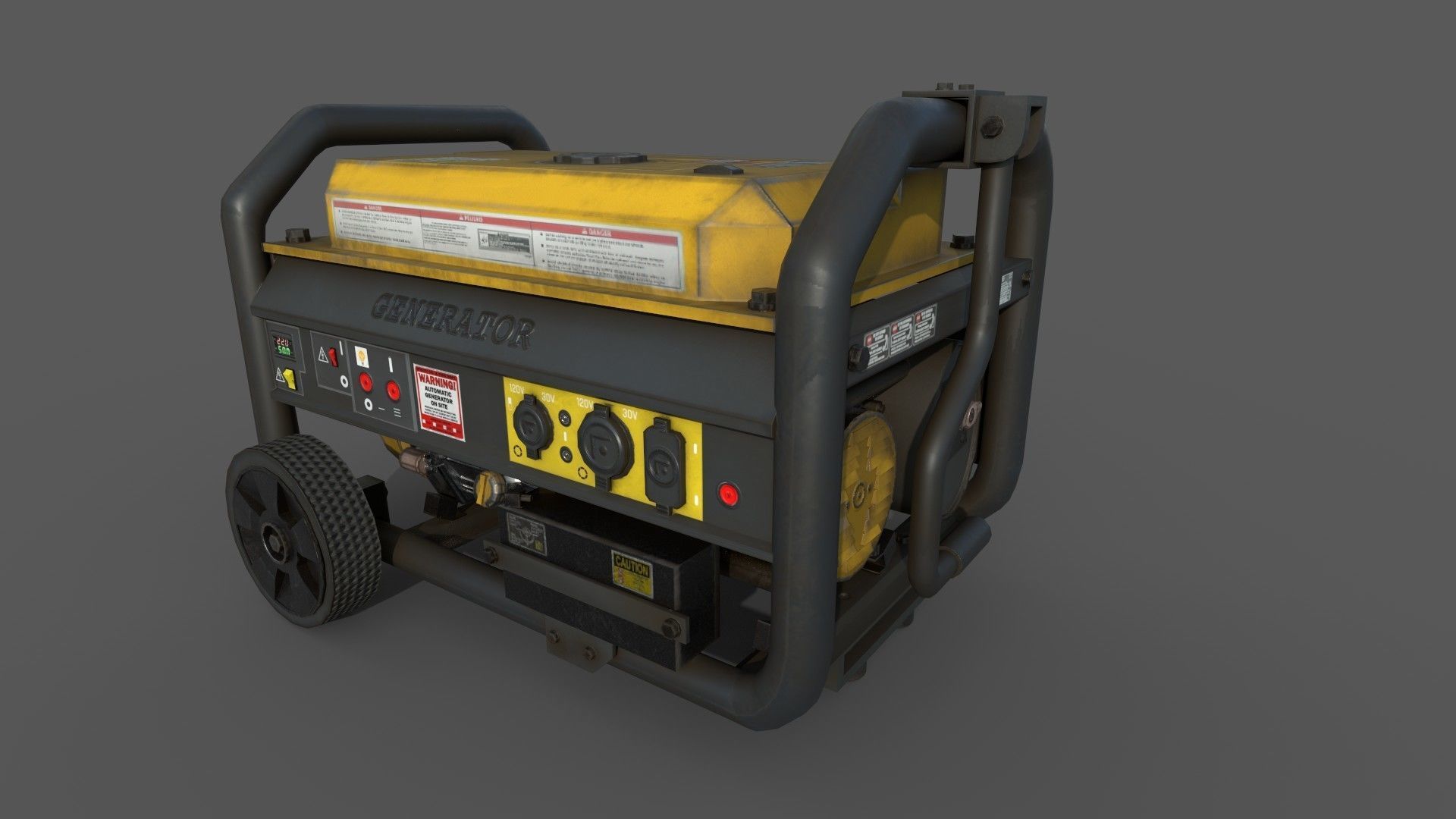 Mini Generator Low-poly 3D model_1
