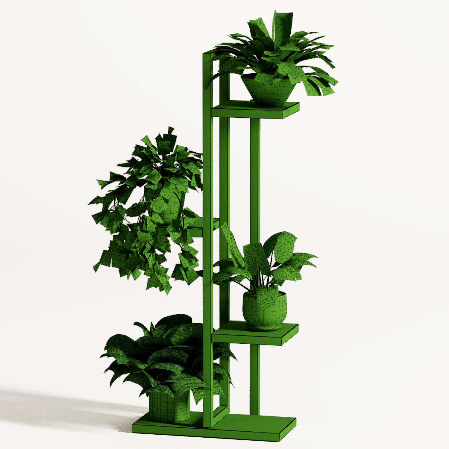 plant stand flower pot  Low-poly 3D model_3