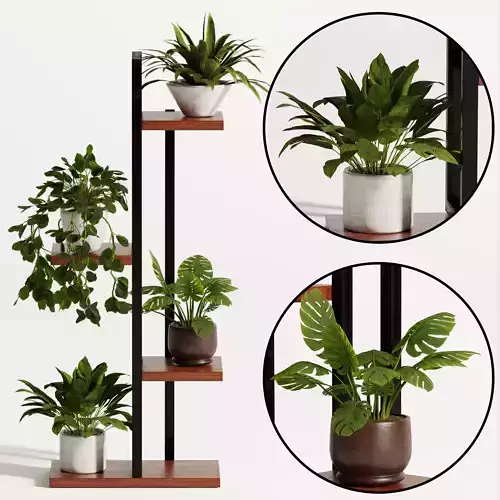plant stand flower pot  Low-poly 3D model plant stand flower pot  Low-poly 3D model