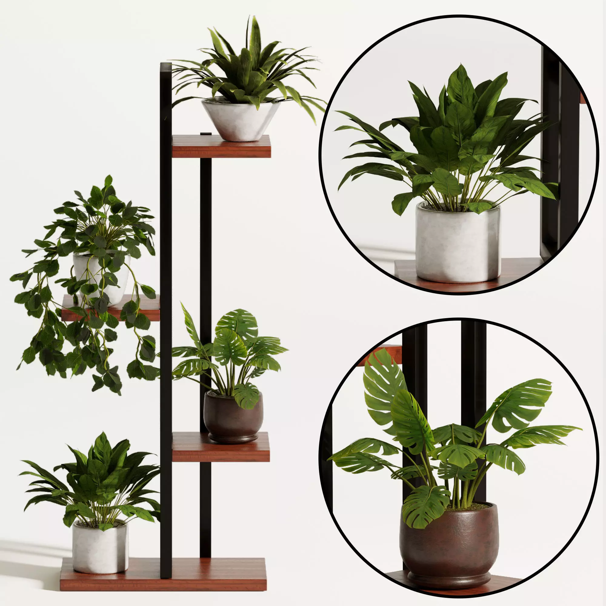 plant stand flower pot  Low-poly 3D model_0
