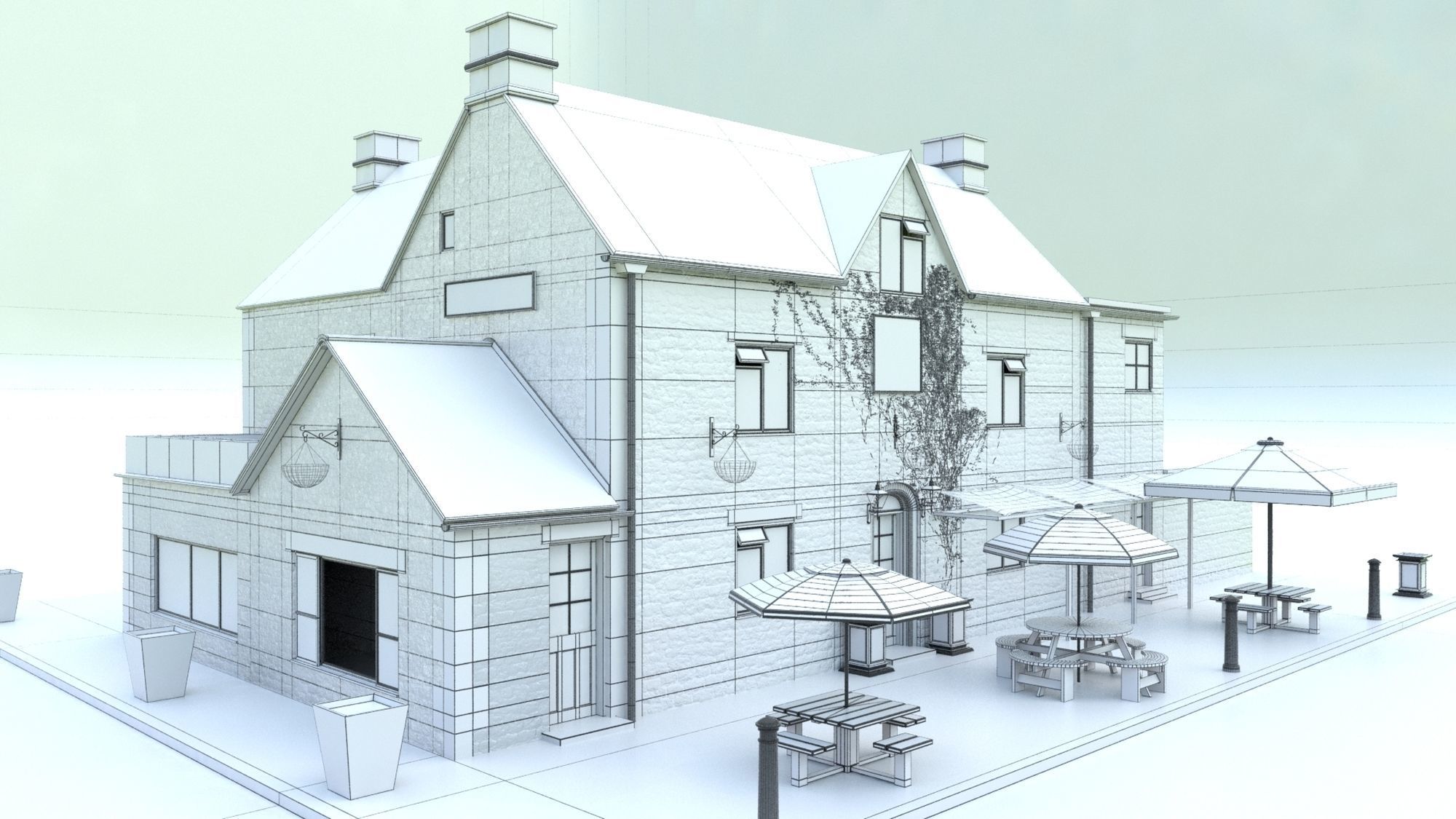 A Restaurant and Pub 3D model_10
