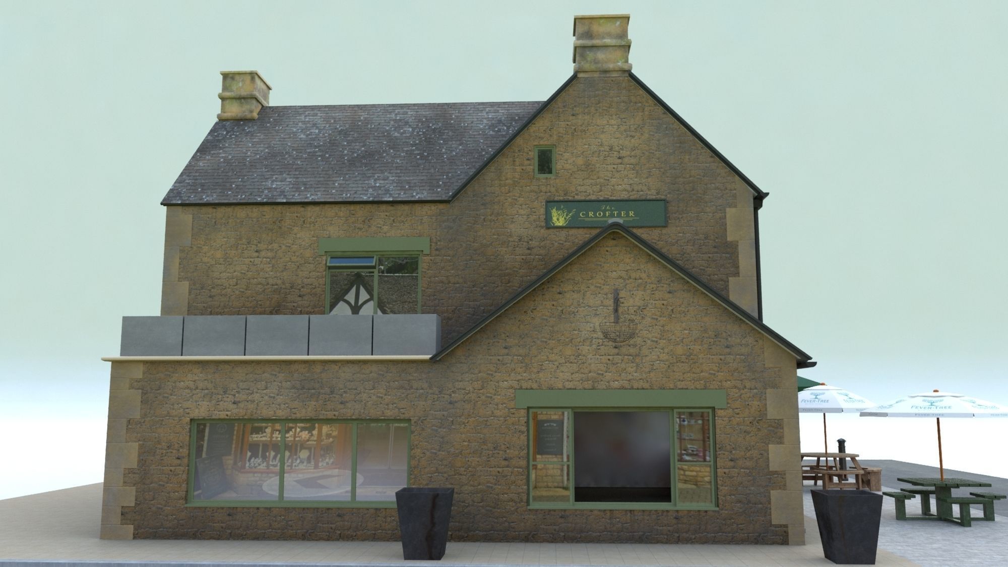 A Restaurant and Pub 3D model_6