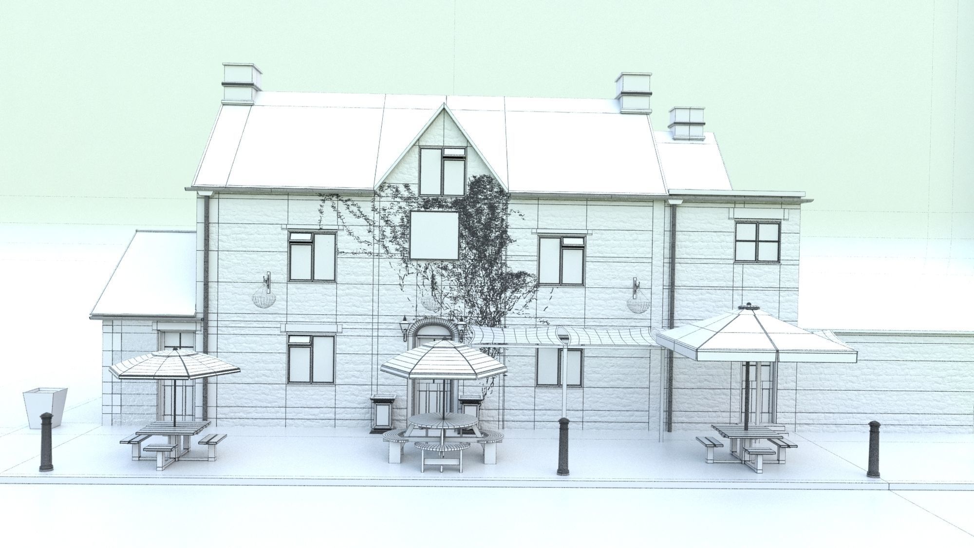 A Restaurant and Pub 3D model_9