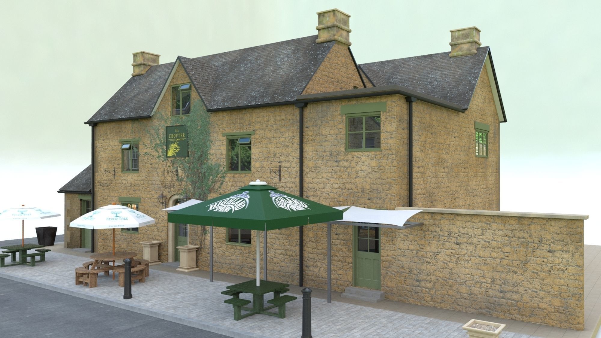 A Restaurant and Pub 3D model_5