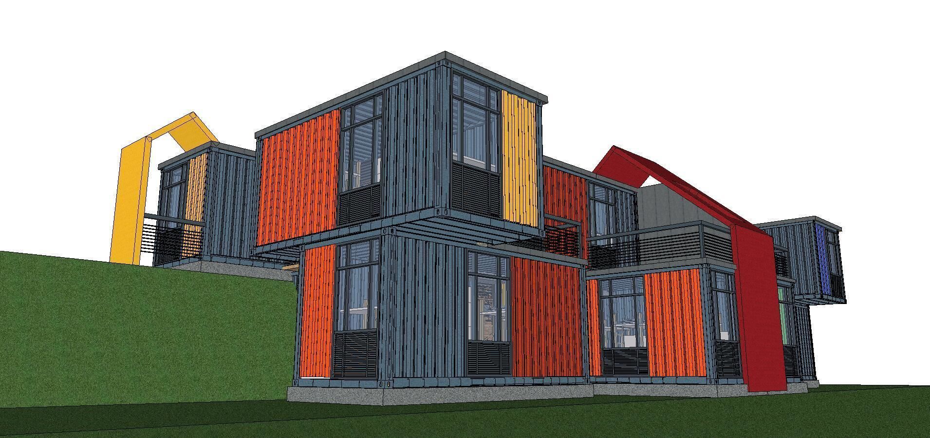 City Simple Art Building-Container-0112 3D model_1